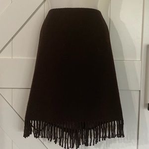 NWOT Jones New York satin-lined brown wool skirt.